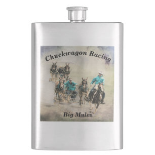 Chuckwagon Racing Big Mules Flachmann