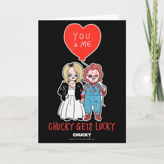 Chucky & Tiffany Chucky Gets Lucky Valentine Karte (Vorderseite)