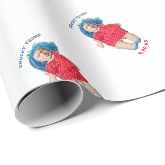 Chucky Donald Trump Puppe Geschenkpapier (Rolleneckpunkt)