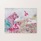 Chug Dog Duck Pond Pastell Watercolor Puzzle (Horizontal)