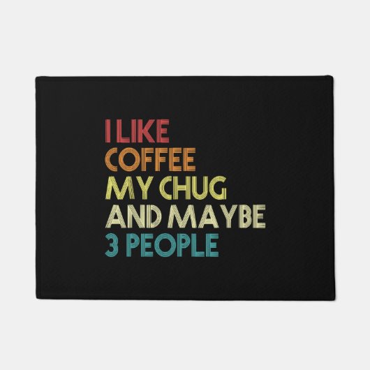 Chug Lover Geschenk Hund Eigentümer Kaffee Lover L Fußmatte (Vorderseite)