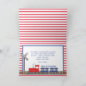 Chuga, Chuga Choo Red | Blue Train Birthday Karte (Innenseite)