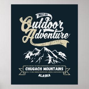 Chugach-Berge in Alaska - Vintage Outdoor Poster