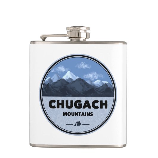 Chugach Mountains Alaska Camping Flachmann (Vorderseite)