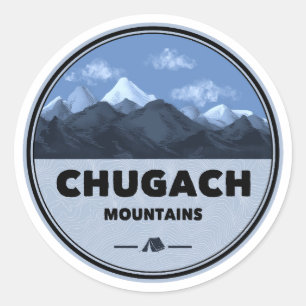 Chugach Mountains Alaska Camping Runder Aufkleber