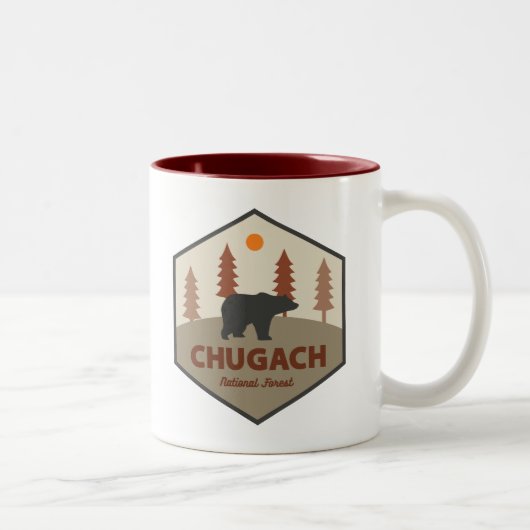 Chugach National Forest Alaska Bear Zweifarbige Tasse (Rechts)