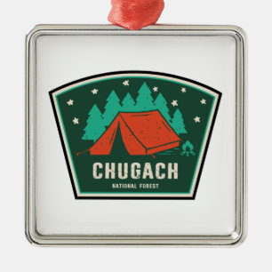 Chugach National Forest Camping Ornament Aus Metall