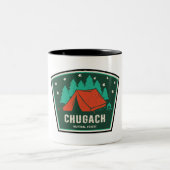 Chugach National Forest Camping Zweifarbige Tasse (Mittel)
