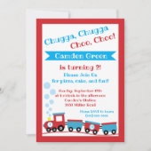 Chugga Choo, Choo, Training Geburtstagsfeier Einladung (Vorderseite)