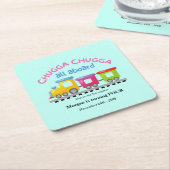 Chugga Choo Train thematischer Cartoon jeden Gebur Rechteckiger Pappuntersetzer (angewinkelt)