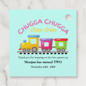 Chugga Choo Train Themenabend Cartoon 2. Geburtsta Geschenkanhänger (Rückseite)