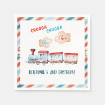 Chugga Choo Vintag Train Boy Red Blue Geburtstag