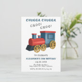 Chugga Choo Zug Geburtstag Einladung (Stehend Vorderseite)