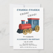Chugga Choo Zug Geburtstag Einladung (Vorderseite)