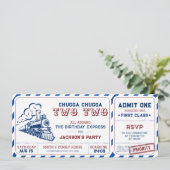 Chugga Chugga 2 Two Train 2. Geburtstag Einladung (Stehend Vorderseite)