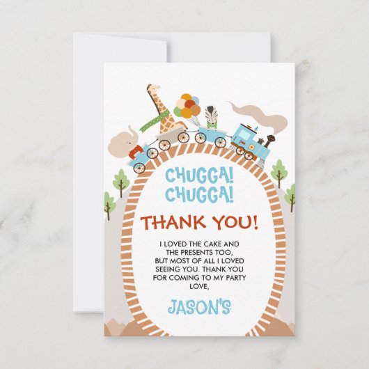 Chugga Chugga Bahn Geburtstag Danke Karte (Vorderseite)