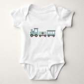 Chugga Chugga Choo Choo in Blue Baby Strampler (Vorderseite)