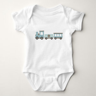 Chugga Chugga Choo Choo in Blue Baby Strampler