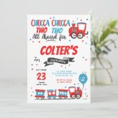 Chugga Chugga Choo Choo Train Birthday Party Einladung (Stehend Vorderseite)