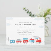 Chugga Chugga Choo Choo Train Birthday Party Einladung (Stehend Vorderseite)