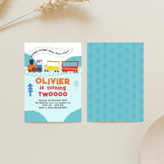 Chugga Chugga Choo Choo Train Boy Zweiter Geburtst Einladung