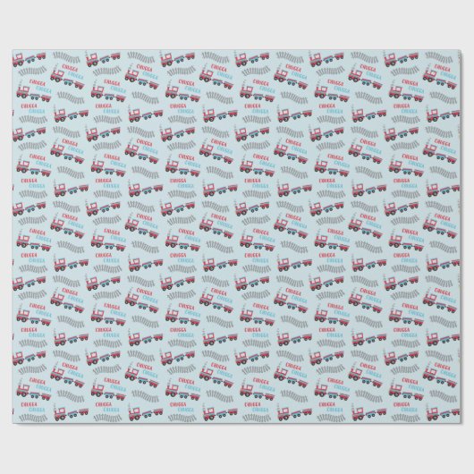 Chugga Chugga Choo Choo Train Wrapping Paper Roll Geschenkpapier (Flach)