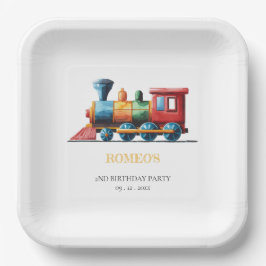 Chugga Chugga Choo Choo Vintag Train 2. Geburtstag Pappteller