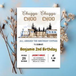 Chugga Chugga Choo Choo Vintager Zug Geburtstag Einladung