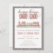 Chugga Chugga CHOO CHOO Zug Birthday Einladung (Vorderseite)