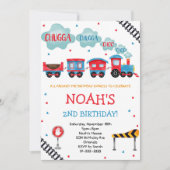 Chugga Chugga Choo Choo Zug Einladung zum Geburtst (Vorderseite)