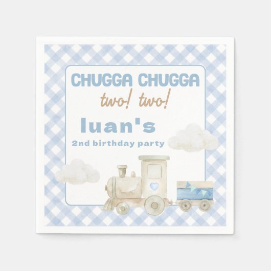 Chugga Chugga Train Birthday  Serviette (Vorderseite)