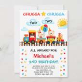 Chugga Chugga Two Train 2. Boy Birthday Party Einladung (Vorderseite)