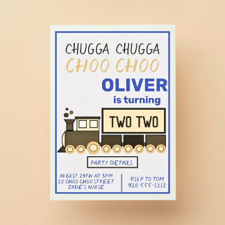 Chugga Chugga Two Train Boy 2. Geburtstag Einladung