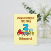 Chugga Chugga Two Two 2. Geburtstag Zug Postkarte (Stehend Vorderseite)