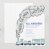 Chugga Chugga Two Two Train Second Birthday Party  Einladung (Vorne/Hinten)