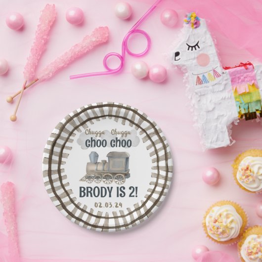 Chugga Chugga Two Two Two Two Two Two Pappteller (Party)