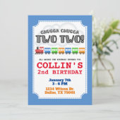 Chugga Chugga Zwei-Geburtstage-Einladung Einladung (Stehend Vorderseite)