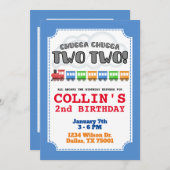 Chugga Chugga Zwei-Geburtstage-Einladung Einladung (Vorne/Hinten)