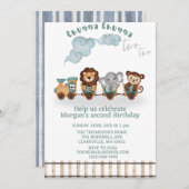 Chugga chugga zwei Zug Geburtstag Einladung (Vorne/Hinten)