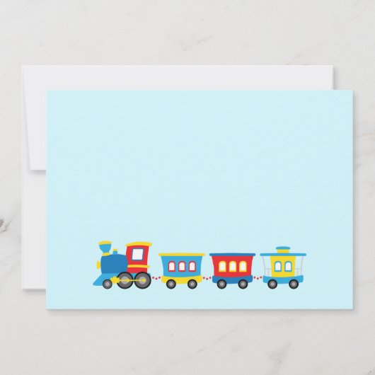 Chugga Chugga zwei Züge Geburtstag Einladung (Rückseite)