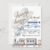 Chugga Chugga zwei zwei alle Zug an Bord Geburtsta Einladung (Vorderseite)