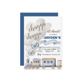 Chugga Chugga zwei zwei alle Zug an Bord Geburtsta Einladung