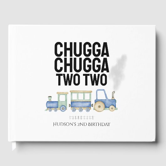 Chugga Chugga Zwei zwei | Birthday Guest Book Gästebuch (Vorderseite)