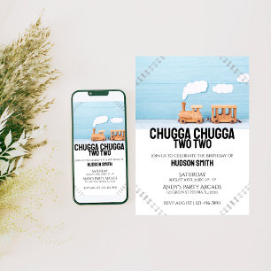 Chugga Chugga Zwei zwei Kindergeburtstag Foto Ei Einladung