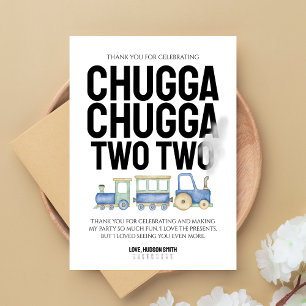 Chugga Chugga Zwei zwei   Train Kids BDay TY Card Dankeskarte