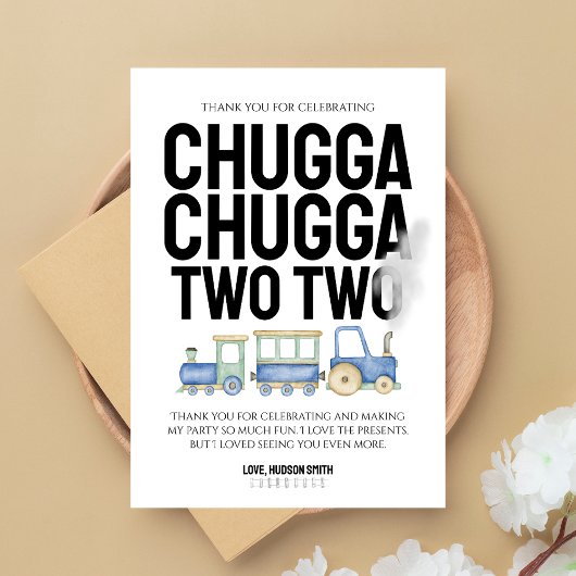 Chugga Chugga Zwei zwei | Train Kids BDay TY Card Dankeskarte
