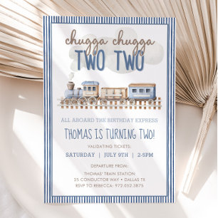 CHUGGA CHUGGA - zwei zweitgrößte Geburtstagsbahn Einladung