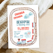 Chugga Train Choo Boy Red Blue Einladung