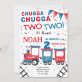Chugga Two Train 2. Geburtstag Einladung (Vorderseite)