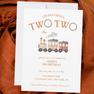 Chugga Two Train 2. Geburtstag Einladung